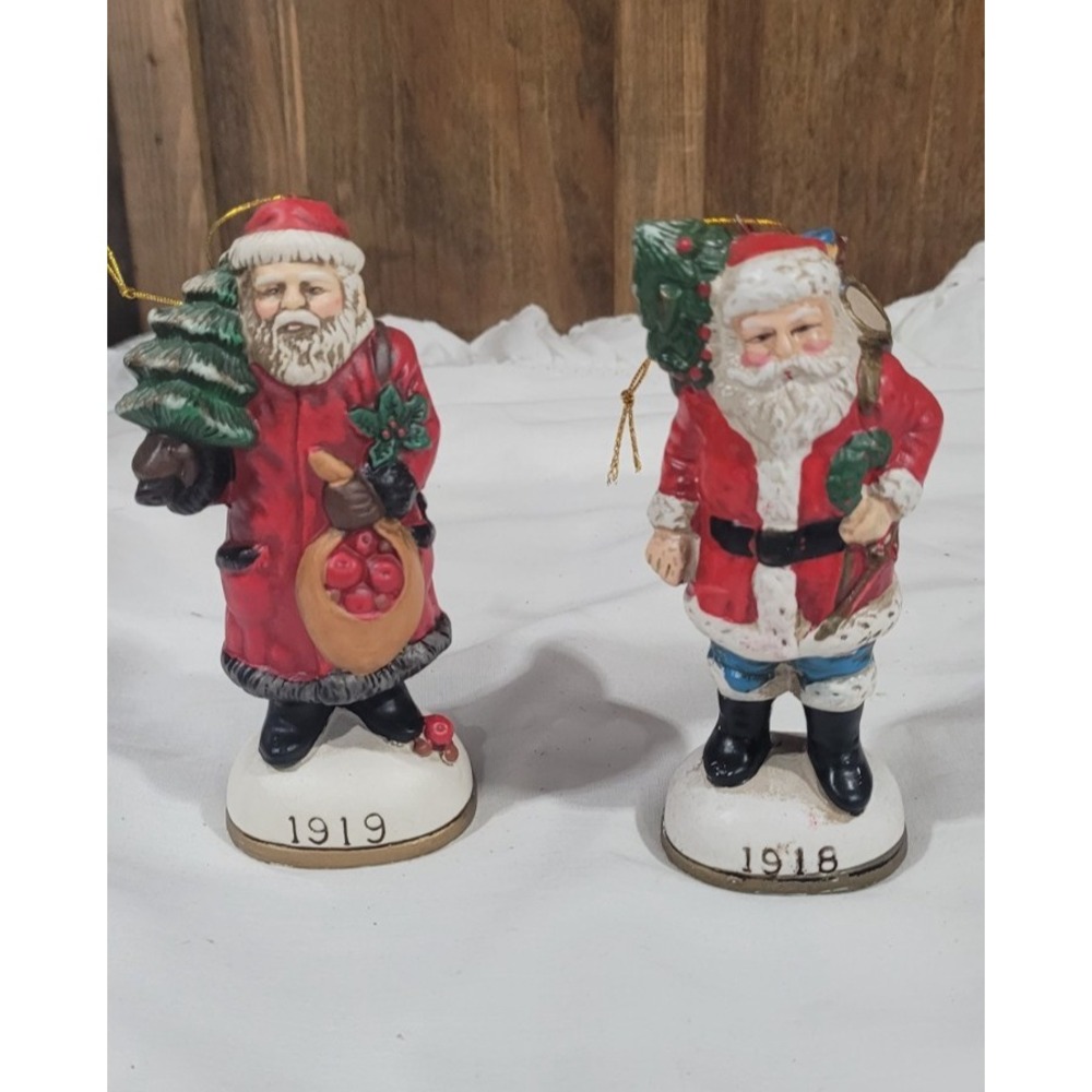 Vintage Memories of Santa, 2 Porcelain Figures- 1919 and 1918 Christmas EveTM